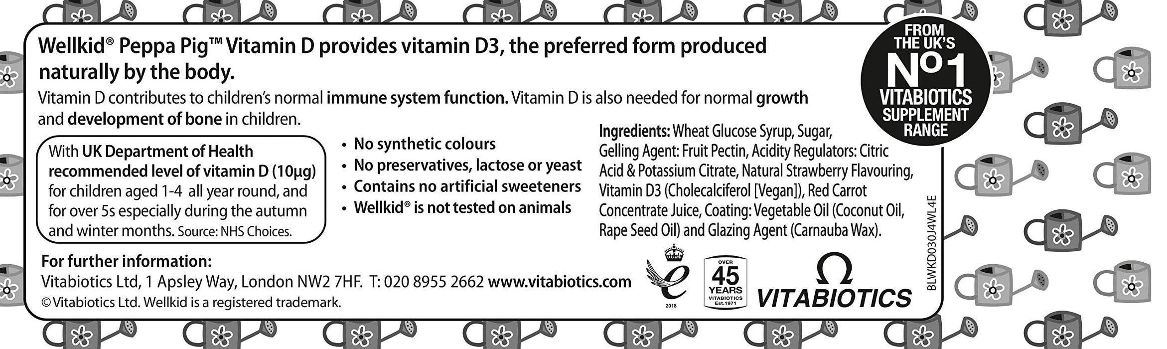 Vitabiotics WellKid Peppa Pig Vitamin D 400 IU Soft Jellies 3-7 Years x 30 - Children at MyPerfumeShop by Wellkid