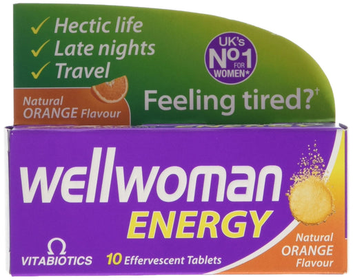 Vitabiotics Wellwoman Energy Natural Orange Flavour Effervescent 10 Tablets - Women at MyPerfumeShop by Wellwoman