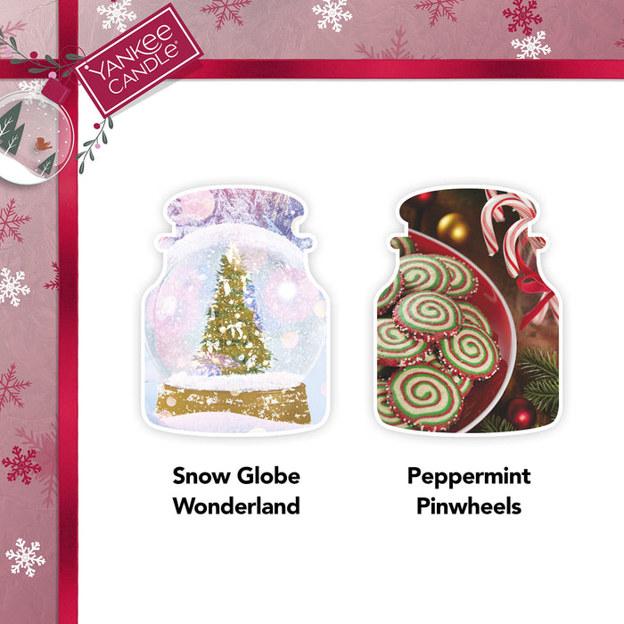 Yankee Original Candle Gift Set 411g Peppermint Pinwheels Candle + 411g Snow Globe Wonderland Candle - Candle at MyPerfumeShop by Yankee Candle