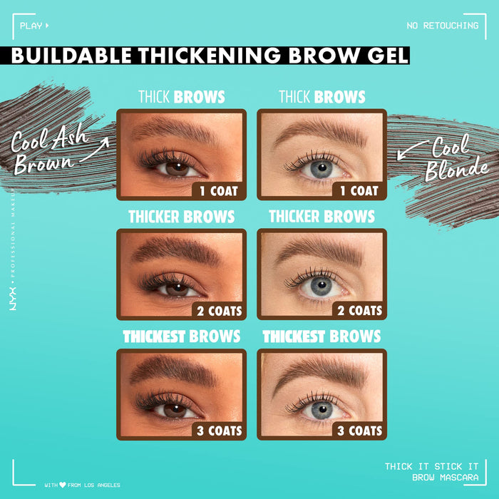 NYX Thick It. Stick It! Thickening Brow Mascara 7ml - 06 Brunette - Eyebrow Colours at MyPerfumeShop by NYX