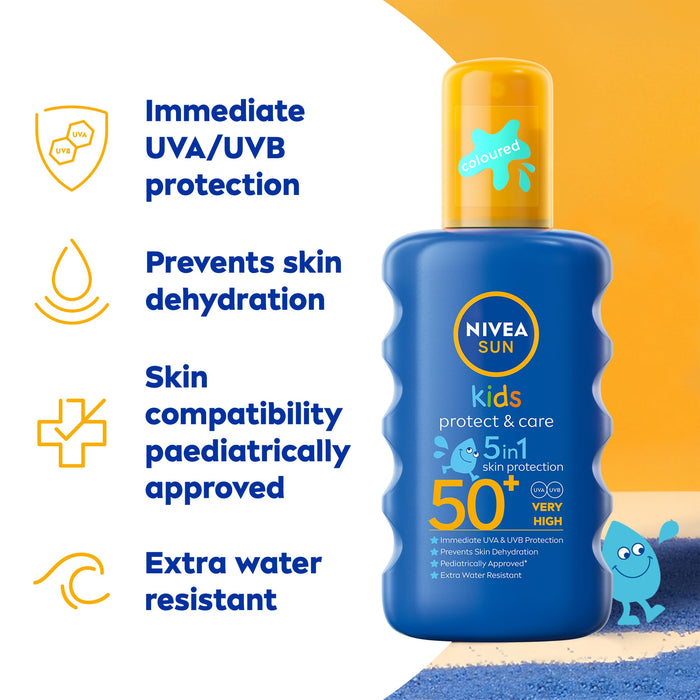 Nivea Sun Kids Coloured Spray SPF50 - 200ml - Sun Preps at MyPerfumeShop by Nivea