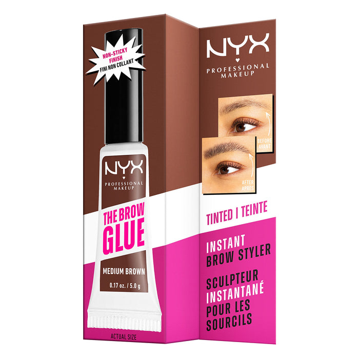 NYX The Grow Glue Instant Brow Styler Gel 5g - Medium Brown - Eyebrow Colours at MyPerfumeShop by NYX