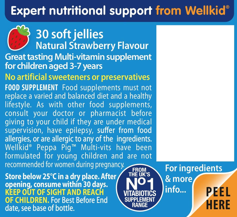 Vitabiotics WellKid Peppa Pig Multi-Vits Soft Jellies 3-7 Years x 30 - Children at MyPerfumeShop by Wellkid