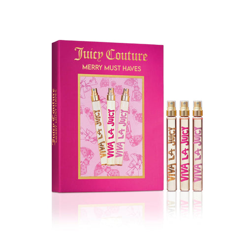 Juicy Couture Mini EDP 10ml Viva La Juicy Spray + EDP 10ml Gold Couture Spray + EDP 10ml Sucre Spray - Luxury Beauty at MyPerfumeShop by Juicy Couture