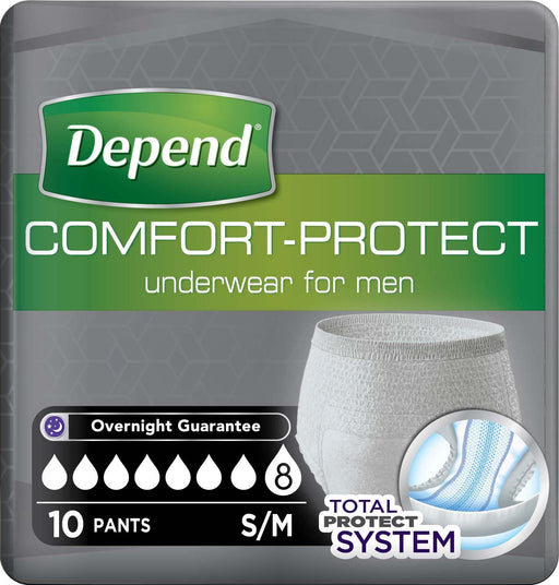 Depend Comfort Protect Pants Male S/M x 10 - Incontinance Pants at MyPerfumeShop by Depend