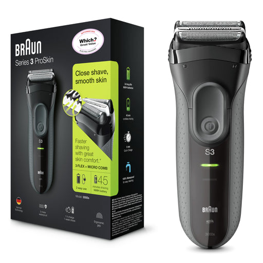 Braun Series 3 ProSkin 3000s Shaver with Protection Cap - Foil Shavers at MyPerfumeShop by Braun