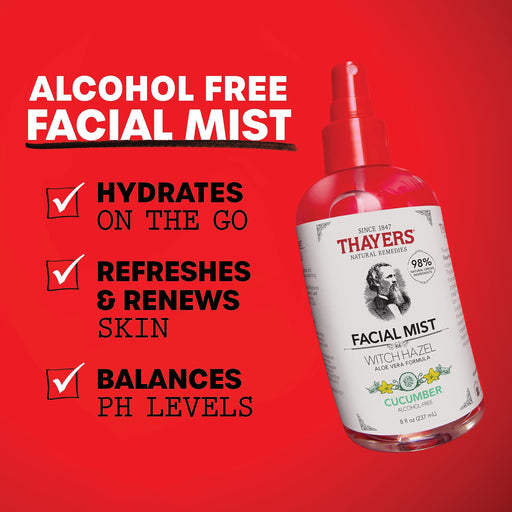 Thayers Witch Hazel Aloe Vera Formula Facial Mist 237ml - Cucumber/Alcohol Free - Other Skincare at MyPerfumeShop by Thayers