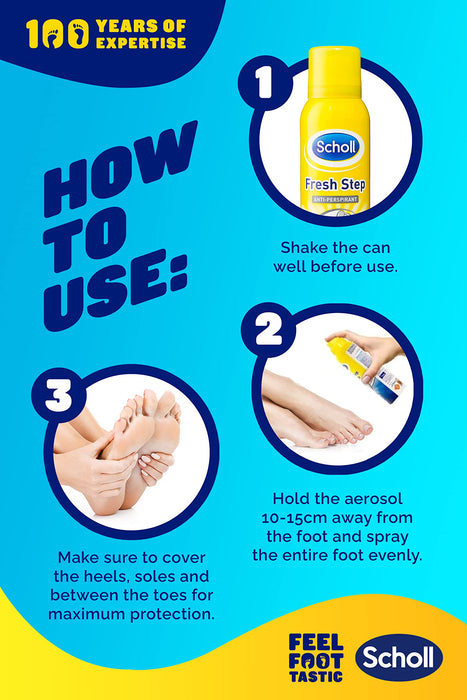 Scholl Fresh Step Anti-Perspirant Foot Spray - 150ml - Foot Care at MyPerfumeShop by Scholl