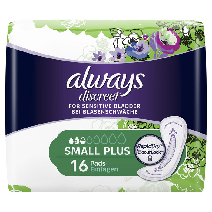 Always Discreet Small Plus Pads x 16 - Incontinance Pads at MyPerfumeShop by Always