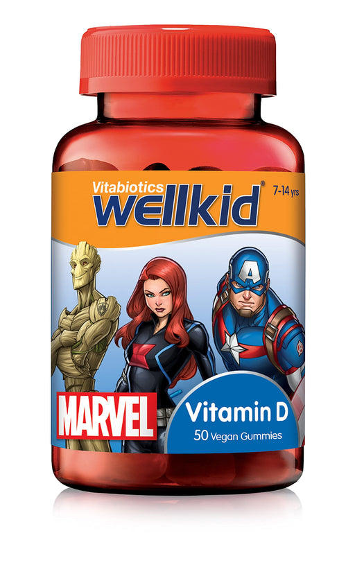 Vitabiotics WellKid Vitamin D Vegan Soft Jellies 7-14 Yrs Marvel Pack x 50 - Children at MyPerfumeShop by Wellkid