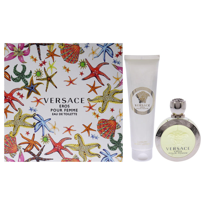 Versace Eros Pour Femme 2 Piece Gift Set: Eau de Toilette 100ml - Body Lotion 15 - Gift Set at MyPerfumeShop by Versace