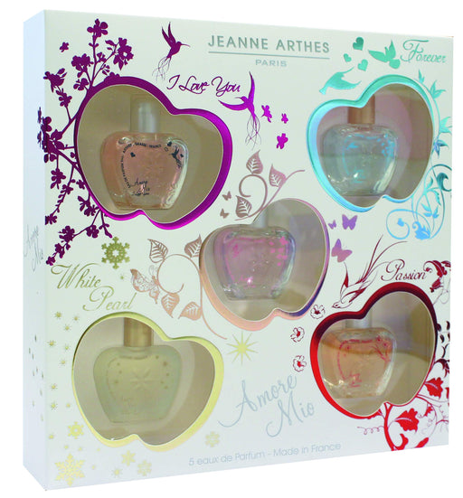 Jeanne Arthes Amore Mio Miniature Gift Set 5 Pieces (1 x 7ml Amore Mio EDP 1 x 7ml White Pearl EDP 1 x 7ml Passion EDP 1 x 7ml I Love You EDP 1 x 7ml Forever EDP) - Fragrance at MyPerfumeShop by Jeanne Arthes