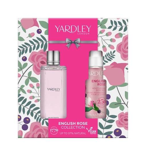 Yardley English Rose Gift Set 50ml EDT + 50ml Body Mist - Eau de Toilette at MyPerfumeShop by Yardley London