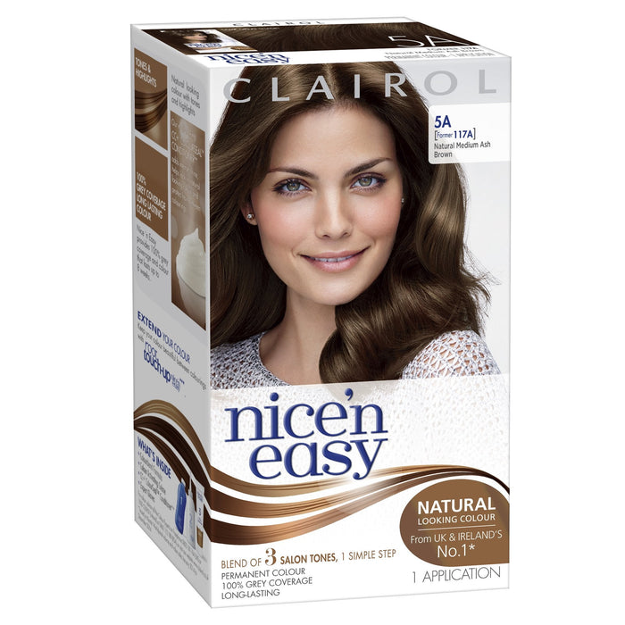 Nice & Easy Care Colour Medium Ash Brown 5A - Colourants at MyPerfumeShop by Clairol