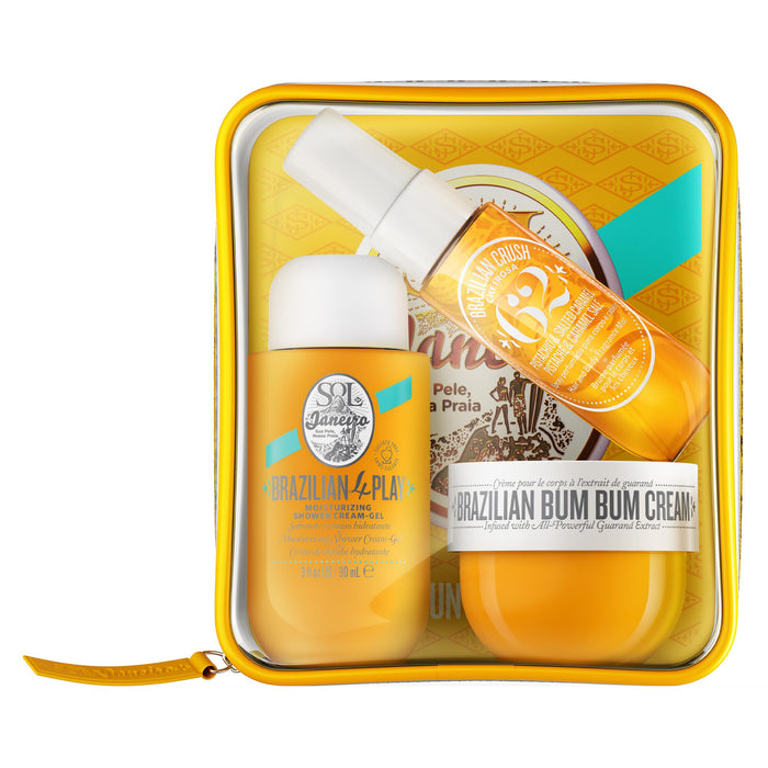 Sol De Janeiro Bum Bum Jet Gift Set 50ml Brazilian Bum Bum Body Cream + 90 Shower Gel + 30ml Cheirosa '62 Body Mist