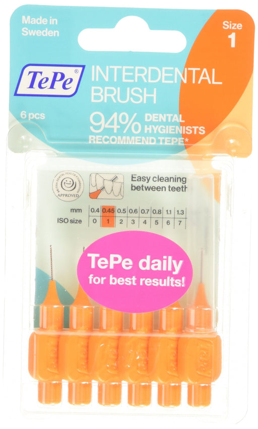 TePe Interdental Brushes Orange 0.45mm x 6 - Gum Care at MyPerfumeShop by Azzutork