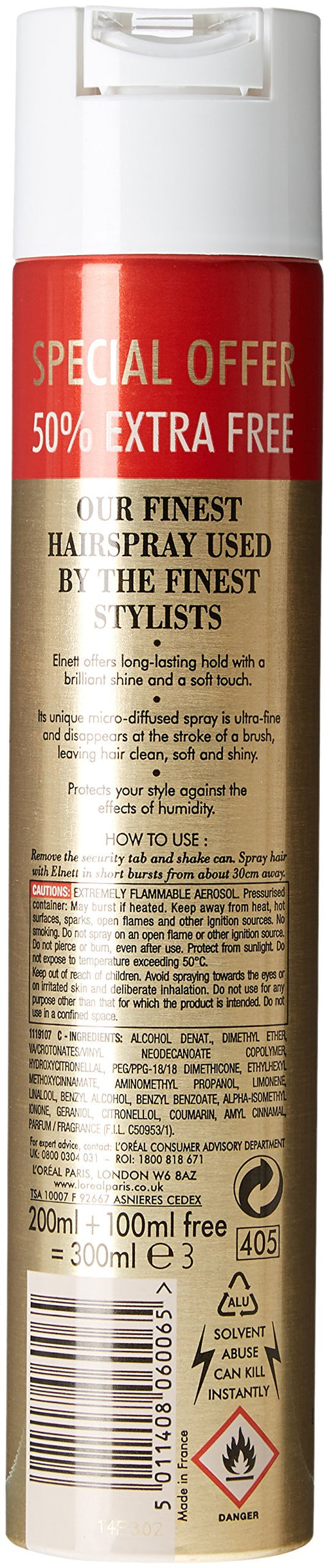 L'Oreal Paris Elnett Hairspray Normal - 300ml - Styling at MyPerfumeShop by L'Oréal