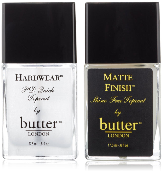 Butter London 2 Piece Gift Set: Shine Top Coat 17.5ml - Matte Top Coat 17.5ml - Top Coat at MyPerfumeShop by Butter London