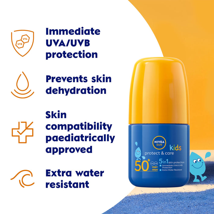 Nivea Sun Kids Protect & Play Roll-On Sunscreen SPF 50+ - 50ml