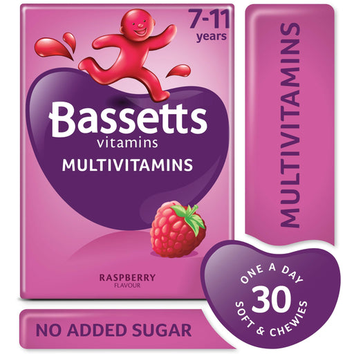 Bassett's Multi-Vitamin Pastilles 7-11 Years Raspberry x 30 - Children at MyPerfumeShop by Bassetts Vitamins