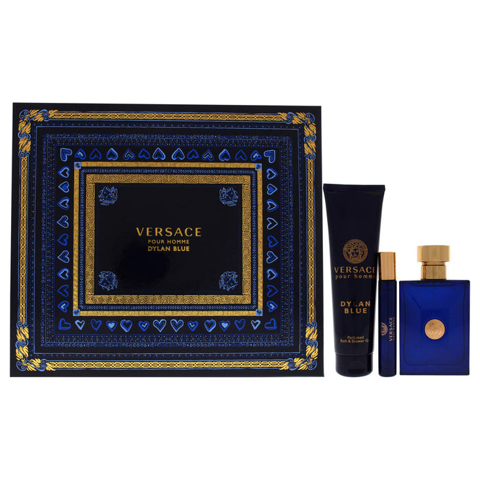 Versace Pour Homme Dylan Blue Gift Set 100ml EDT + 150ml Shower Gel + 10ml EDT - Eau De Toilette at MyPerfumeShop by Versace