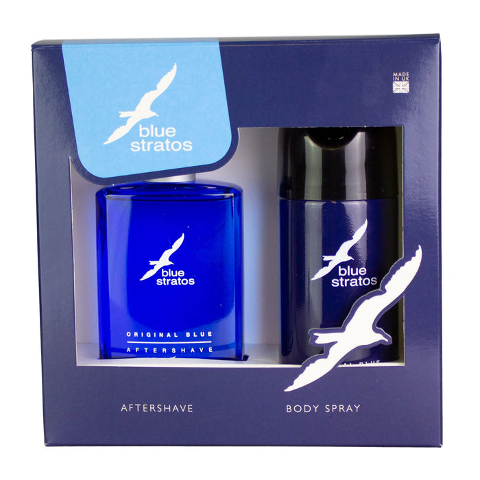 Parfums Bleu Limited Blue Stratos Gift Set 100ml Aftershave + 150ml Deodorant Body Spray - Aftershave Lotion (Splash) at MyPerfumeShop by Blue Stratos