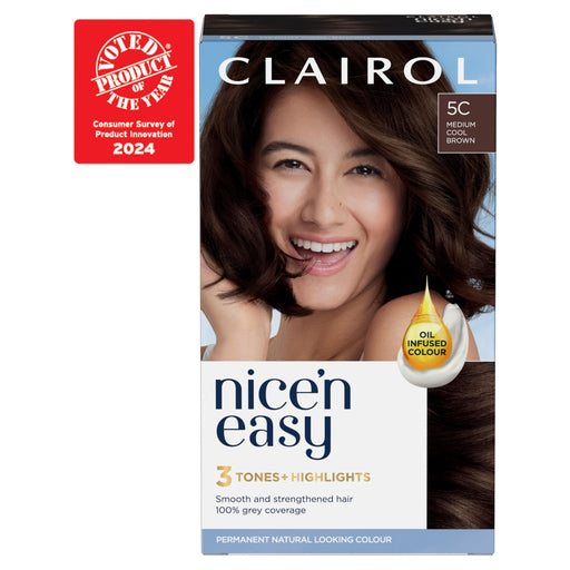 Nice & Easy Care Colour Medium Cool Brown 5C - Colourants at MyPerfumeShop by Clairol