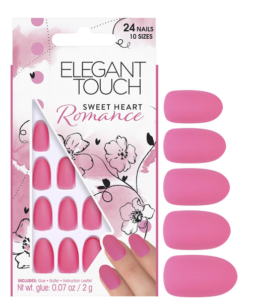 Elegant Touch Oval 24 False Nails with Glue - Sweet Heart Romance - Manicure & Pedicure Sets at MyPerfumeShop by Elegant Touch