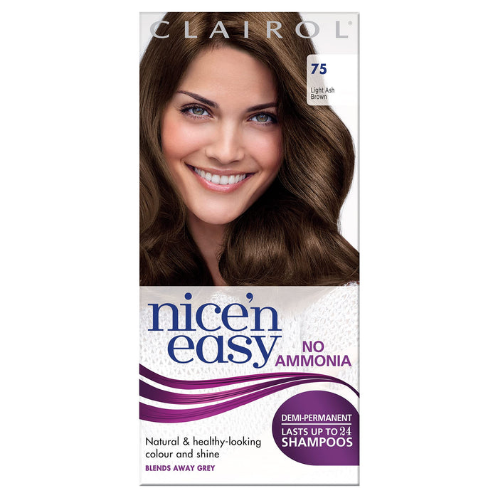 Nice & Easy Lasting Colour Non Permanent 75 Light Ash Brown - Colourants at MyPerfumeShop by Clairol