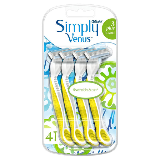 Gillette Simply Venus 3+ Disposable Razors x 4 - Hair Removal at MyPerfumeShop by Venus