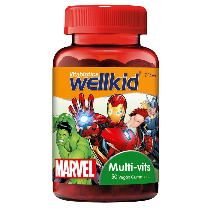 Vitabiotics WellKid Multi-Vitamins Vegan Soft Jellies 7-14 Yrs Marvel Pack x 50 - Children at MyPerfumeShop by Wellkid