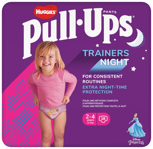 Huggies Pull-Ups Trainers Night Time Girl 2-4 Years Nappy Size 5-6+ x 18 - Toilet Training at MyPerfumeShop by Huggies