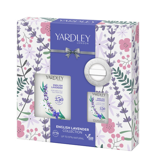 Yardley English Lavender Talc & Soap Talc 200g + Soap 100g +Dusting puff Set - Talcum Powders at MyPerfumeShop by Yardley