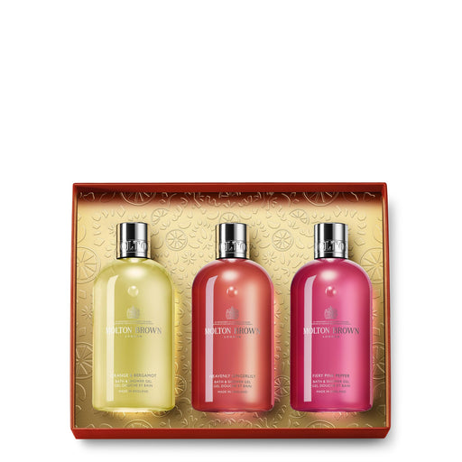 Molton Brown Floral  Spicy Body Care 3 Piece Gift Set: Bath  Shower Gel 3 x 300ml