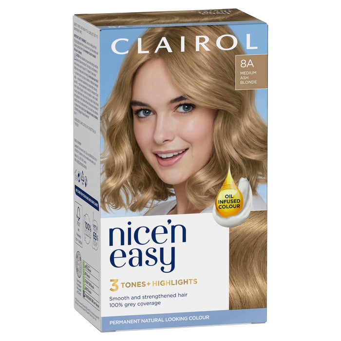 Nice & Easy Care Colour Medium Ash Blonde 8A - Colourants at MyPerfumeShop by Clairol