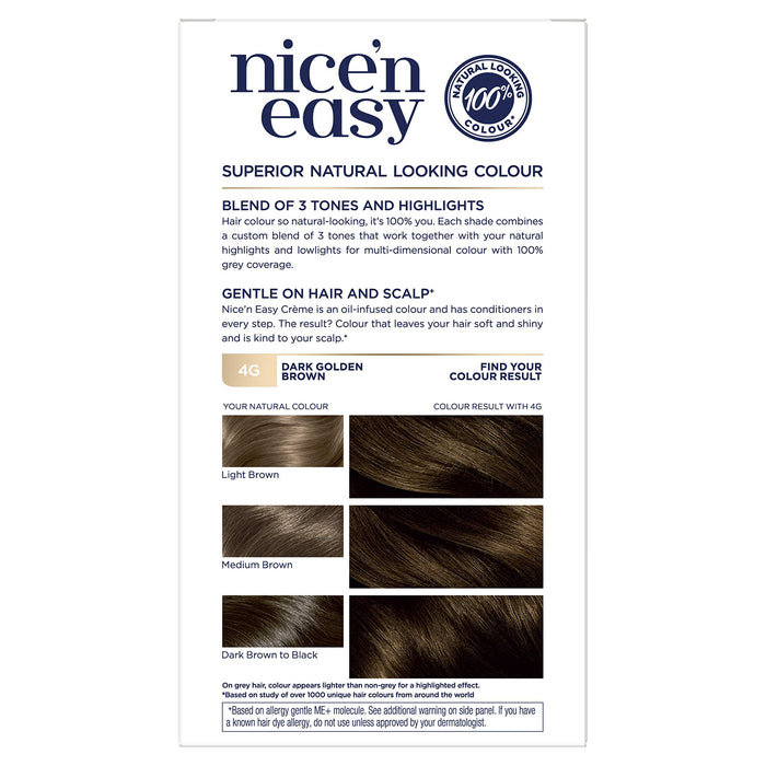 Nice & Easy Care Colour Dark Golden Brown 4G - Colourants at MyPerfumeShop by Clairol