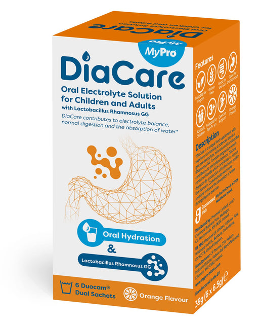 DiaCare Oral Electrolyte Solution Orange - 6x6.5g - Stomach Remedies at MyPerfumeShop by Diacare