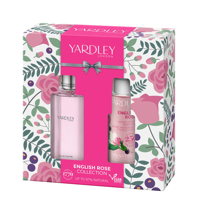 Yardley English Rose Gift Set 50ml EDT + 50ml Body Mist - Eau de Toilette at MyPerfumeShop by Yardley London