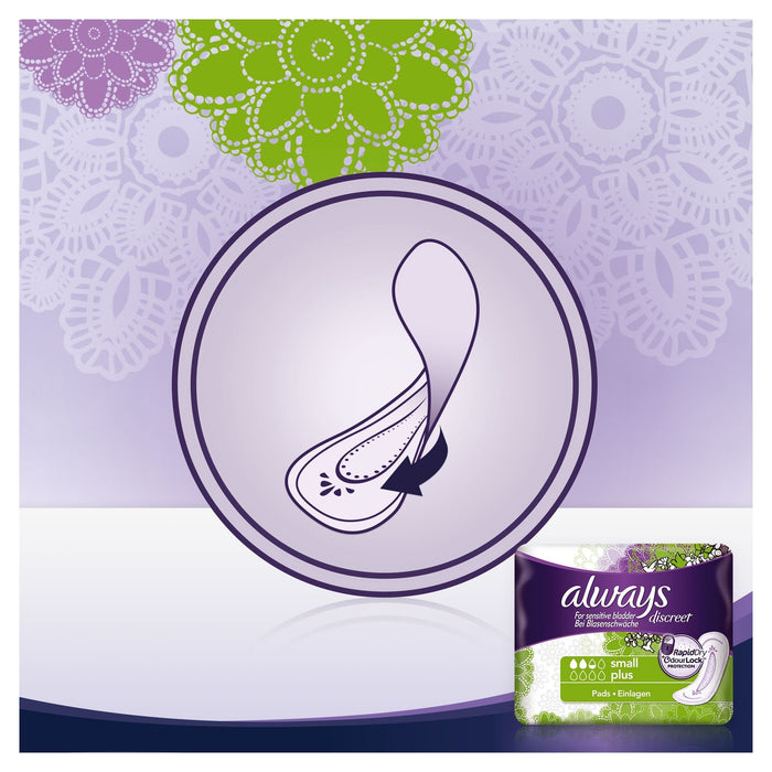 Always Discreet Small Plus Pads x 16 - Incontinance Pads at MyPerfumeShop by Always