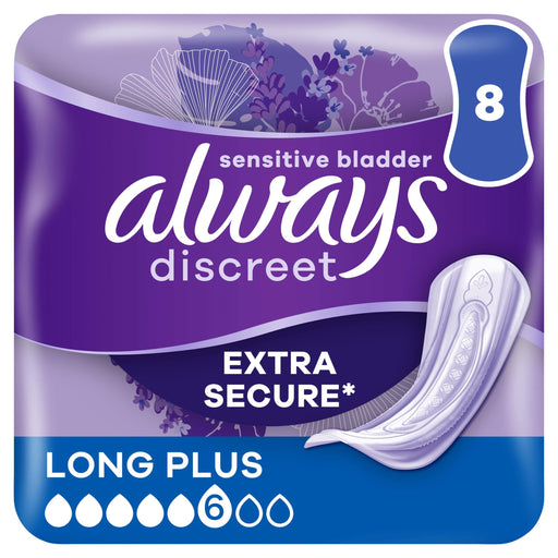 Always Discreet Long Plus Pads x 8 - Incontinance Pads at MyPerfumeShop by Always