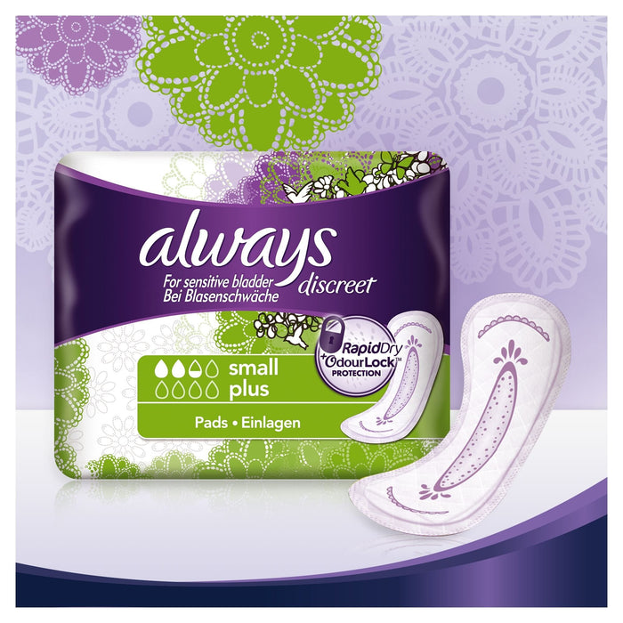 Always Discreet Small Plus Pads x 16 - Incontinance Pads at MyPerfumeShop by Always