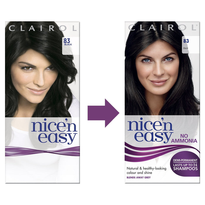 Nice & Easy Lasting Colour Non Permanent 83 Natural Black - Colourants at MyPerfumeShop by Clairol