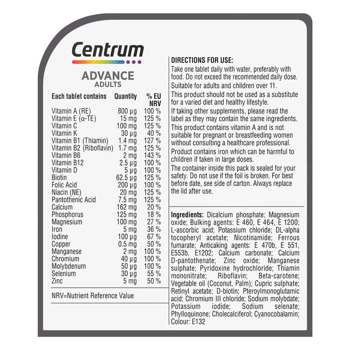 Centrum Advance 60 Tablets - Adult Multi Vits at MyPerfumeShop by Centrum