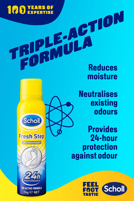 Scholl Fresh Step Anti-Perspirant Foot Spray - 150ml - Foot Care at MyPerfumeShop by Scholl