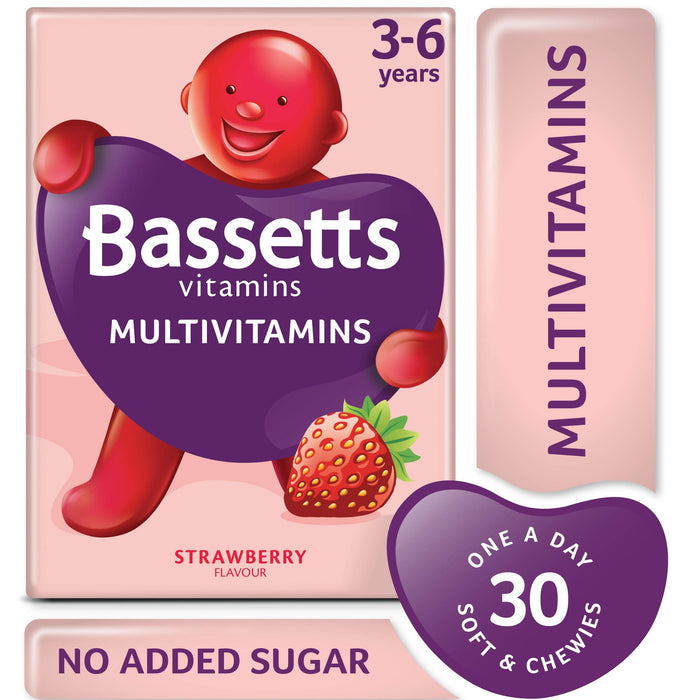 Bassett's Multi-Vitamin Pastilles 3-6 Years Strawberry x 30 - Children at MyPerfumeShop by Bassett's