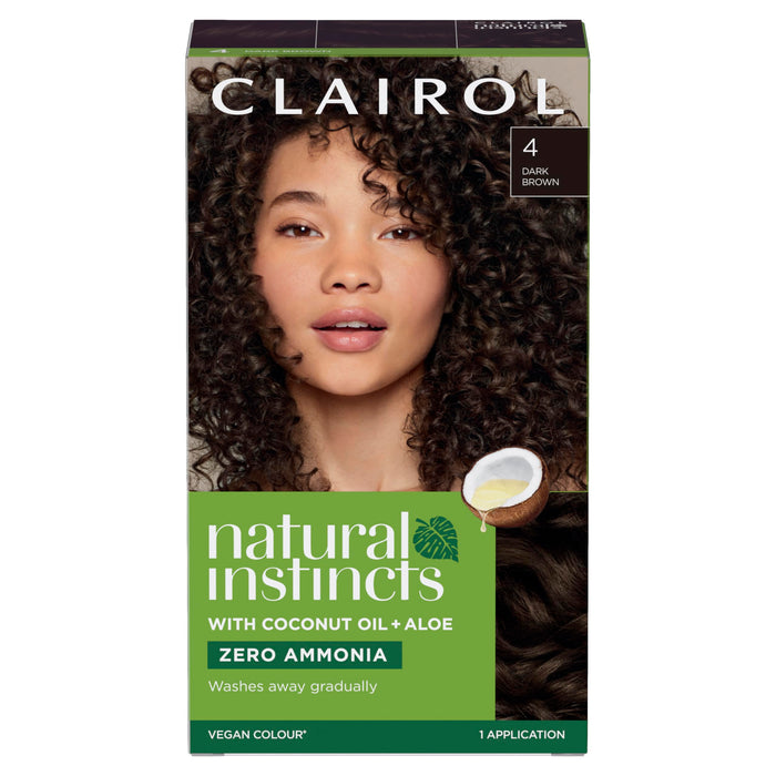 Clairol Natural Instincts Hair Dye 4 Dark Brown - 177ml - Colourants at MyPerfumeShop by Clairol