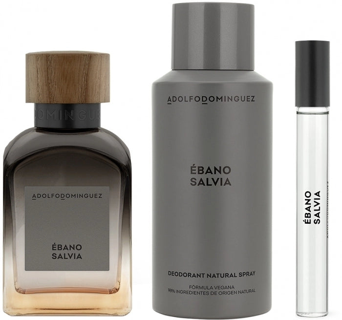 Adolfo Domiguez Ébano Salvia Gift Set 120ml EDP + 150ml Deodorants Spray + 10ml EDP - Fragrance at MyPerfumeShop by Adolfo Dominguez