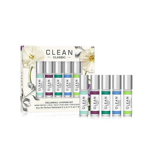 Clean Classic Rollerball Layering Gift Set 5ml Warm Cotton EDP + 5ml Skin EDP + 5ml Rain EDP + 5ml Pure Soap EDP + 5ml Apple Blossom EDP - Fragrance at MyPerfumeShop by Clean