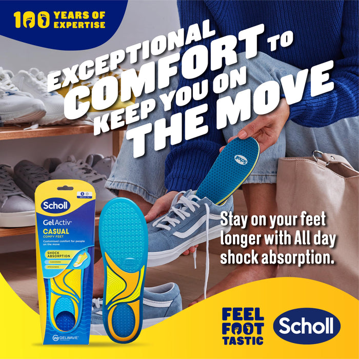 Scholl Gel Activ Casual Insoles Small 3.5-7.5 2 Pack - Foot Care at MyPerfumeShop by Scholl