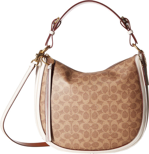 Coach Sutton Hobo Tan Coated Canvas Shoulder Bag - Fashion at MyPerfumeShop by Coach